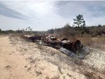 The flooding from Hurricane Florence took its toll on this train.